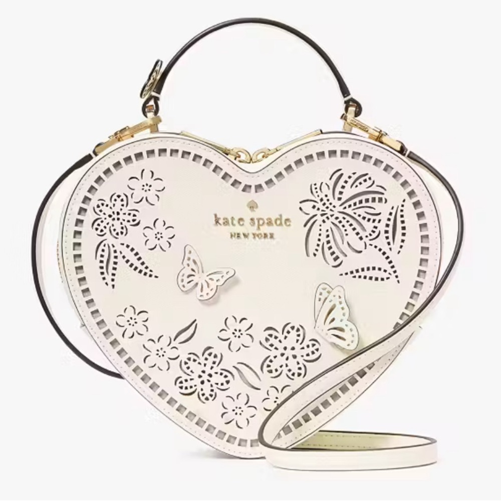 Kate Spade Cream Heart and Butterfly Crossbody Bag